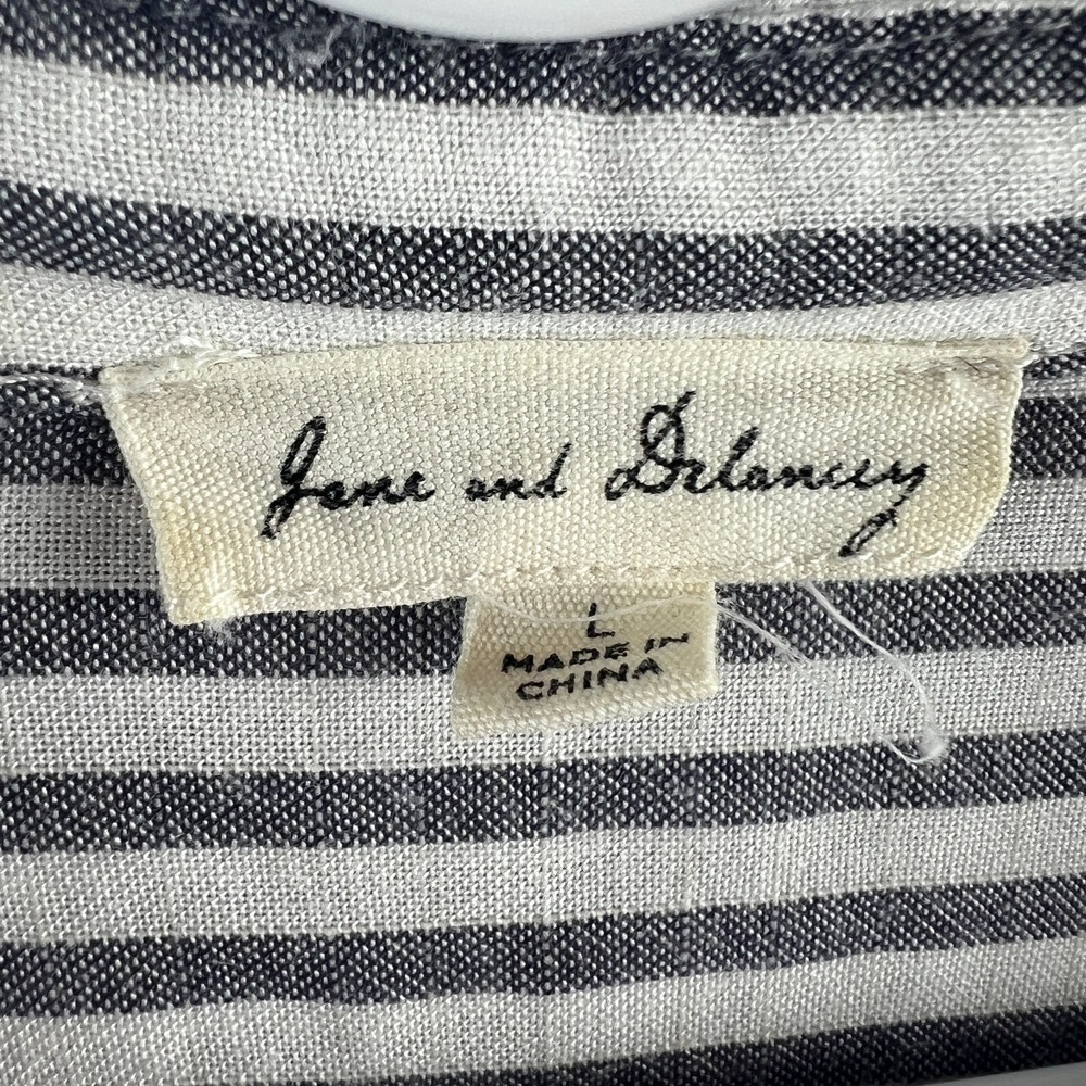 Jane & Delancey Womens Shirt Long Sleeve‎ Button Up Striped Size Large - Picture 7 of 8
